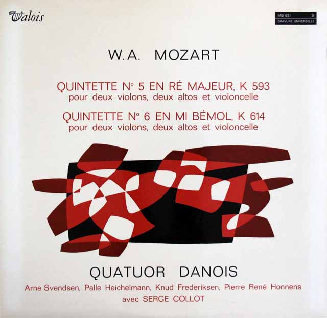 ダノワ四重奏団のモーツァルト/弦楽五重奏曲第5番、第6番　仏Valois　3606　LP レコード