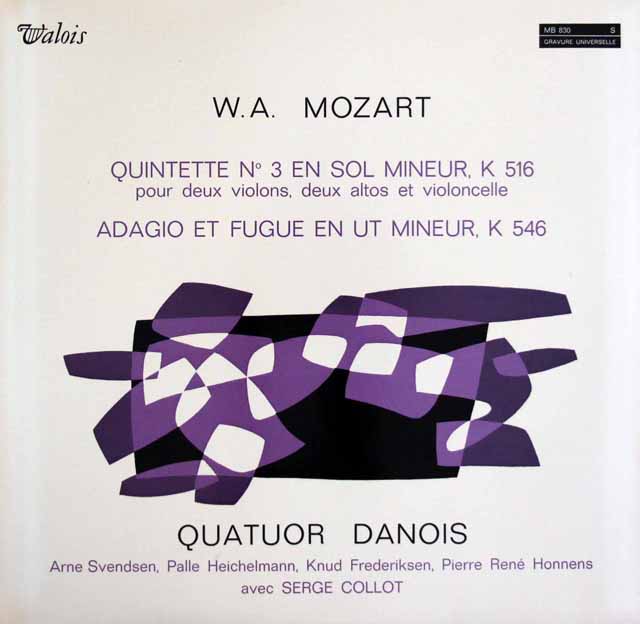 ダノワ四重奏団のモーツァルト/弦楽五重奏曲第3番 ほか　仏Valois　3606　LP レコード