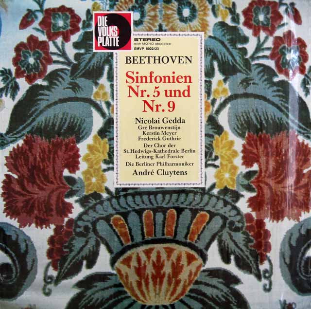 クリュイタンスのベートーヴェン/交響曲第5番「運命」、第9番「合唱」　独DIE VOLKS PLATTE　3607　LP レコード