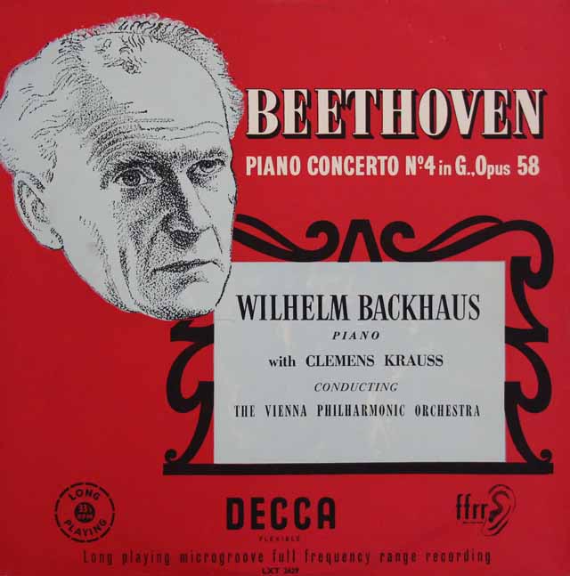 【オリジナル盤】　バックハウス、クラウスのベートーヴェン/ピアノ協奏曲第4番　英DECCA　3607　LP レコード