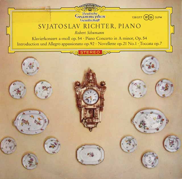 【赤ステレオ、独最初期盤】　リヒテル、ヴィスロツキのシューマン/ピアノ協奏曲ほか　独DGG　3607　LP レコード