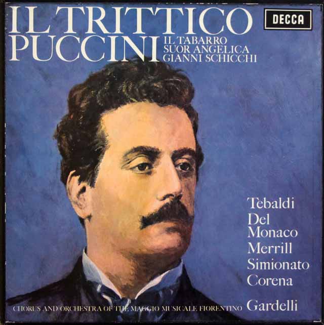 【オリジナル盤】　ガルデルリのプッチーニ/「外套」、「アンジェリカ」、「ジャンニ・スキッキ」（三部作）　英DECCA　3607　LP レコード