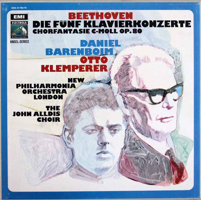 バレンボイム、クレンペラーのベートーヴェン/ピアノ協奏曲全集、合唱幻想曲　3607　独EMI　LP レコード
