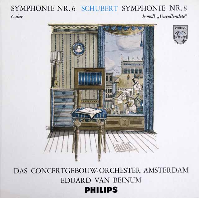 【オリジナル盤】　ベイヌムのシューベルト/交響曲第6、7(8)番「未完成」　蘭PHILIPS　3607　LP レコード