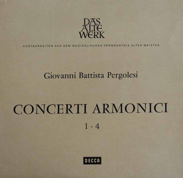 ミュンヒンガーのペルゴレージ/コンチェルティーノ・アルモニコ第1～4番 　独DECCA　3607　LP レコード