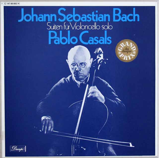 カザルスのバッハ/無伴奏チェロ組曲　独EMI　3607　LP レコード
