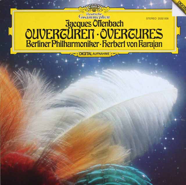 カラヤンのオッフェンバック/序曲集　独DGG　3608　LP レコード