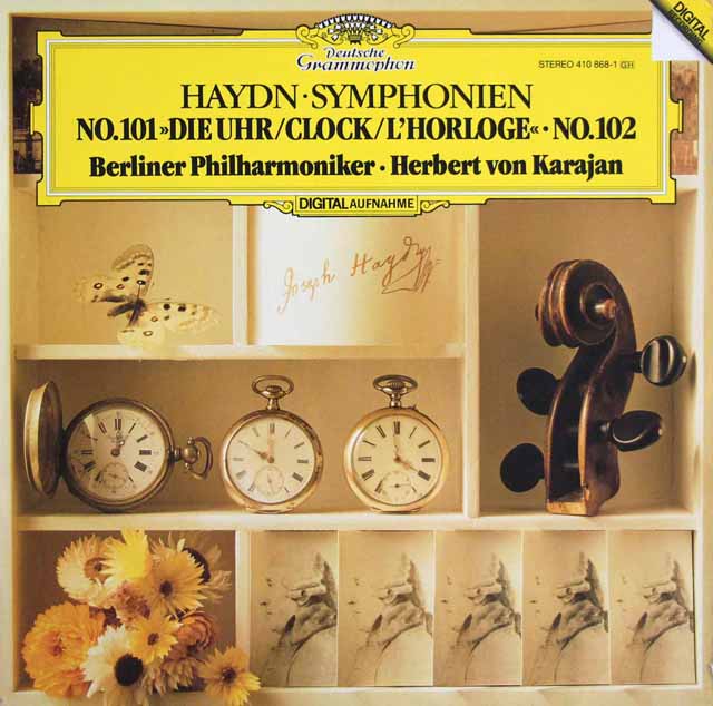 カラヤンのハイドン/交響曲第101番「時計」ほか　独DGG　3609　LP レコード