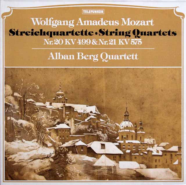 アルバン・ベルク四重奏団のモーツァルト/弦楽四重奏曲第20、21番　独TELEFUNKEN　3609　LP レコード
