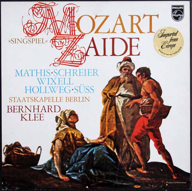 マティス、シュライアー、クレーのモーツァルト/歌劇「ツァイーデ」ほか　蘭PHILIPS　3608　LP レコード