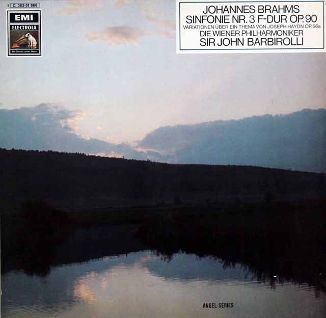 バルビローリのブラームス/交響曲第3番、ハイドン変奏曲　独EMI　3610　LP レコード