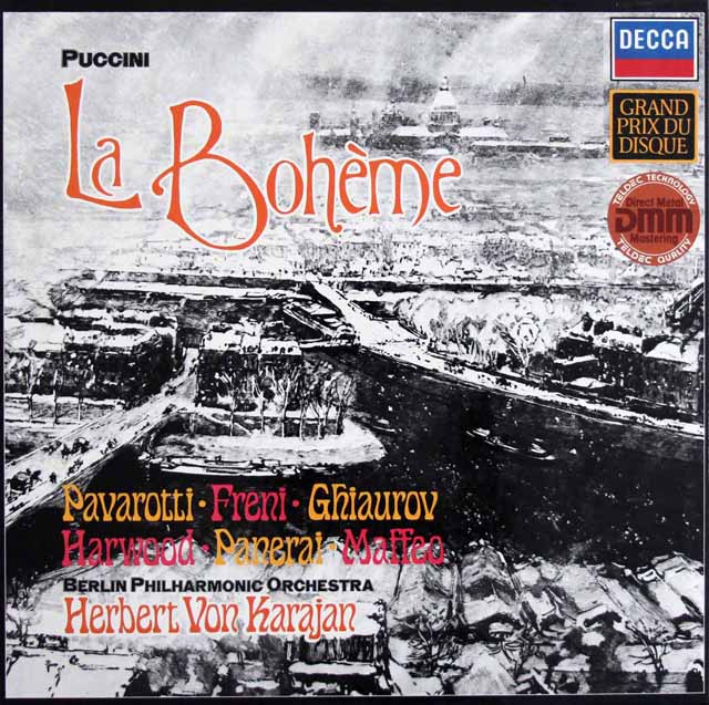 カラヤンのプッチーニ/「ボエーム」全曲　独DECCA　3610　LP レコード