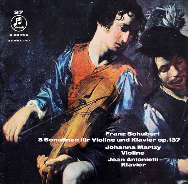 マルツィ、アントニエッティのシューベルト/ヴァイオリンとピアノのためのソナチネ第1～3番　独Columbia　3611　LP レコード