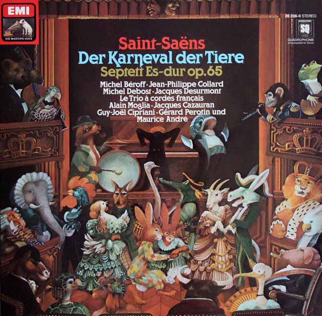 ベロフ、コラールらのサン=サーンス/「動物の謝肉祭」、七重奏曲　独EMI　3611　LP レコード
