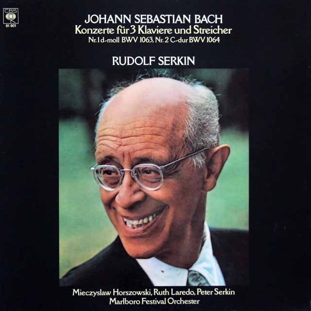 ゼルキン親子、ホルショフスキ、ラレードのバッハ/3台のピアノのための協奏曲第1、2番　独CBS　3611　LP レコード