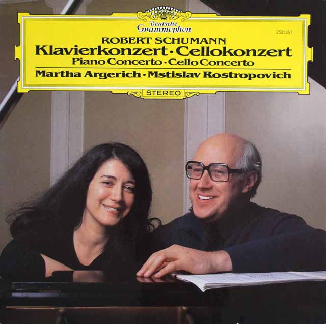 アルゲリッチ、ロストロポーヴィチのシューマン/ピアノ協奏曲、チェロ協奏曲　独DGG　3611　LP レコード