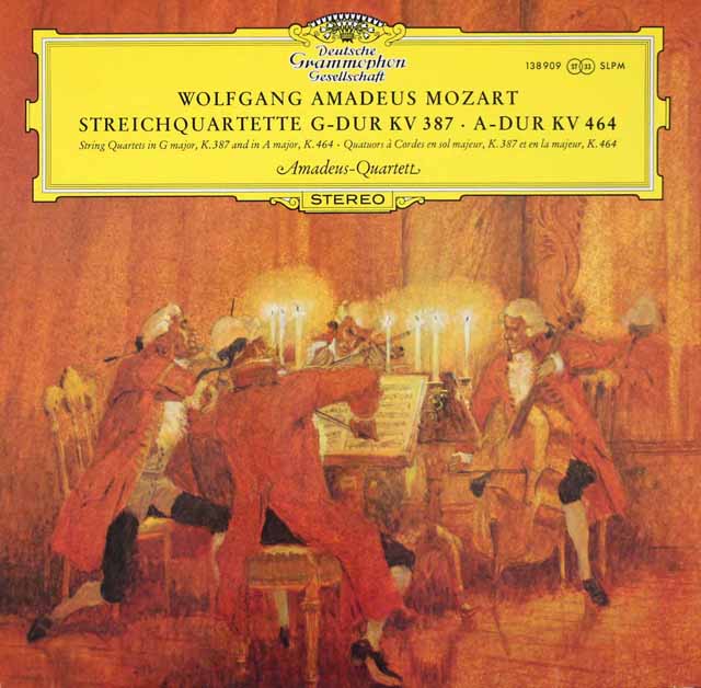 アマデウス四重奏団のモーツァルト/弦楽四重奏曲第14、18番　独DGG　3612　LP レコード