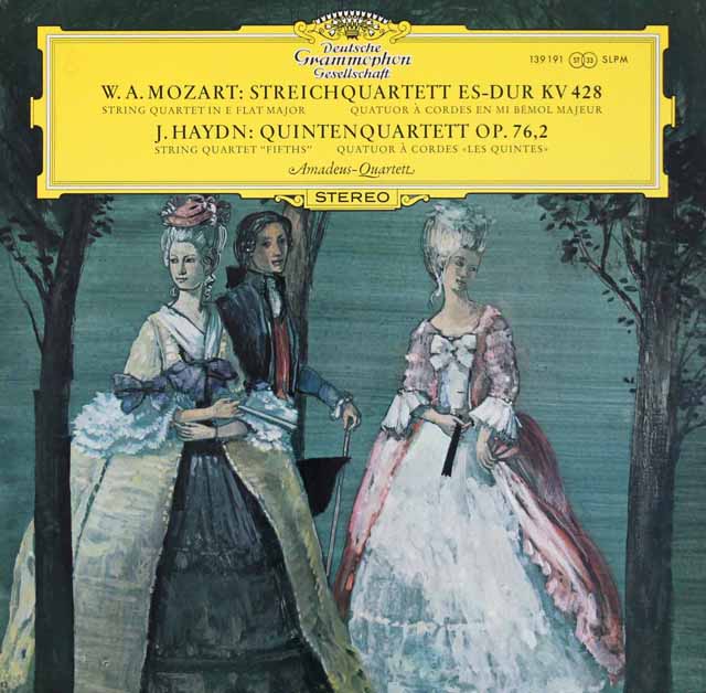 アマデウス四重奏団のモーツァルト/弦楽四重奏曲第16番、ハイドン/「五度」　独DGG　3612　LP レコード
