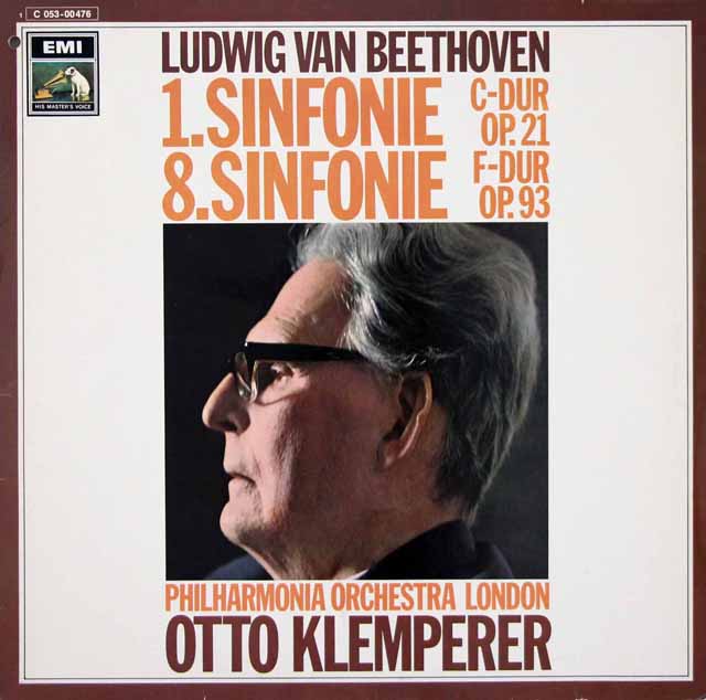 クレンペラーのベートーヴェン/交響曲第1、8番　独EMI　3612　LP レコード