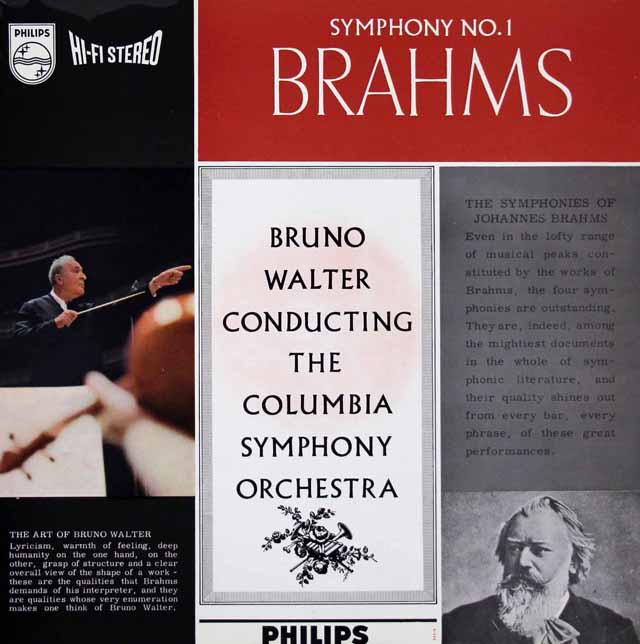 【オリジナル盤】　ワルターのブラームス/交響曲第1番　蘭PHILIPS　3612　LP レコード