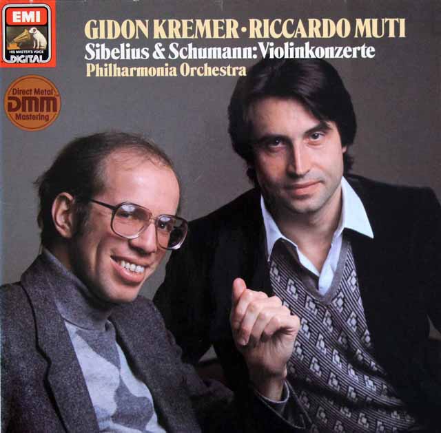 クレーメル&ムーティのシベリウス&シューマン/ヴァイオリン協奏曲集　独EMI　3614　LP レコード