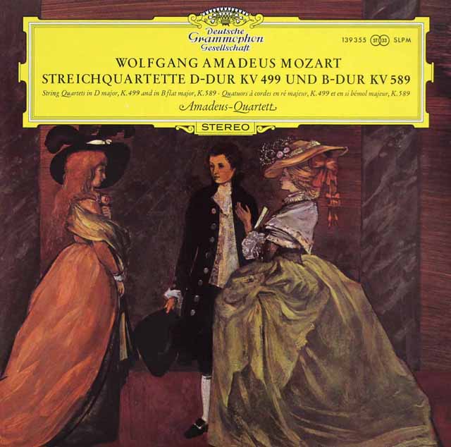 アマデウス四重奏団のモーツァルト/弦楽四重奏曲第20、22番　独DGG　3614　LP レコード