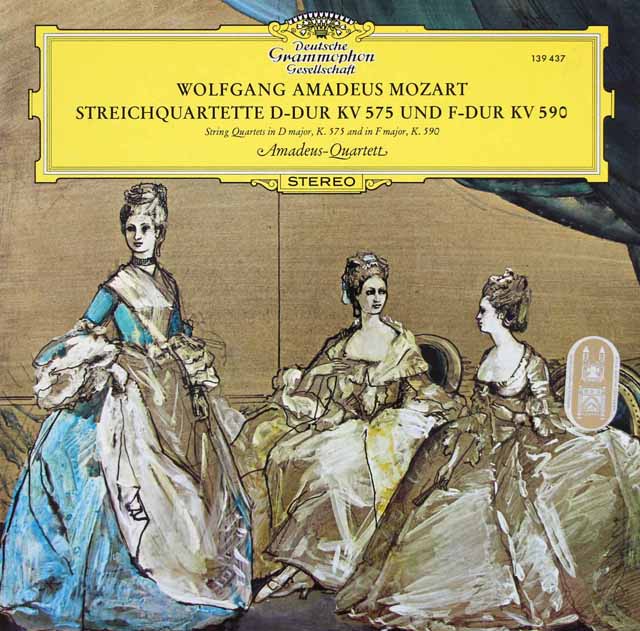 アマデウス四重奏団のモーツァルト/弦楽四重奏曲第21、23番　独DGG　3615　LP レコード