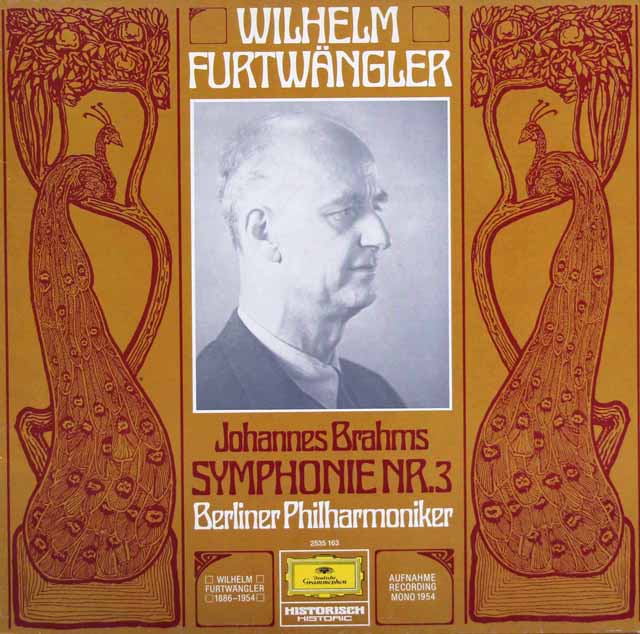 フルトヴェングラーのブラームス/交響曲第3番　独DGG　3615　LP レコード