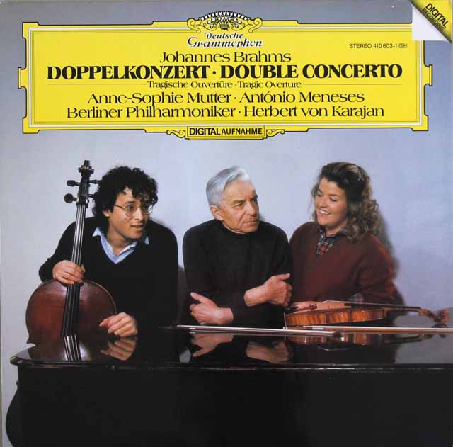 ムター、メネセス、カラヤンのブラームス/ヴァイオリンとチェロのための二重協奏曲ほか　独DGG　3615　LP レコード