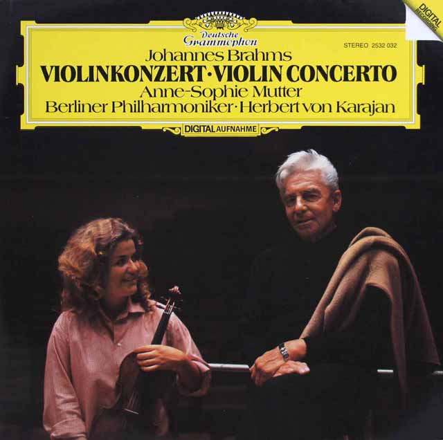 ムター、カラヤンのブラームス/ヴァイオリン協奏曲　独DGG　3615　LP レコード