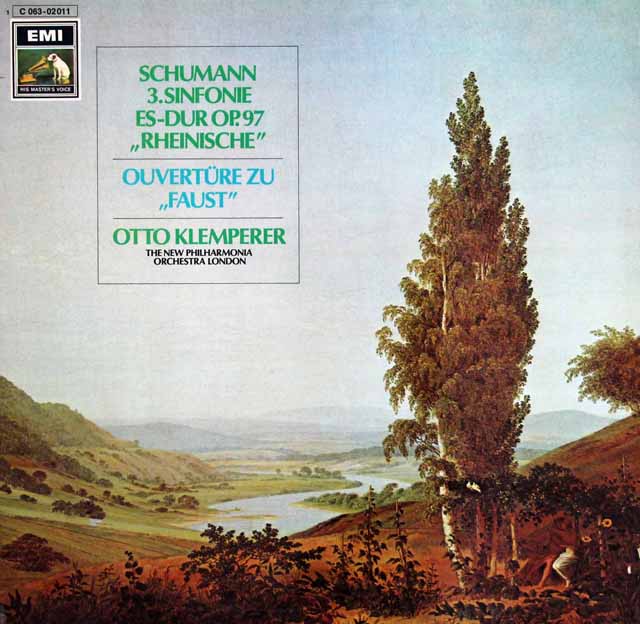 クレンペラーのシューマン/交響曲第3番「ライン」ほか　独EMI　3615　LP レコード