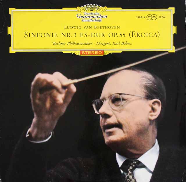 【赤ステレオ、独最初期盤】　ベームのベートーヴェン/交響曲第3番「英雄」　独DGG　3808　LP レコード