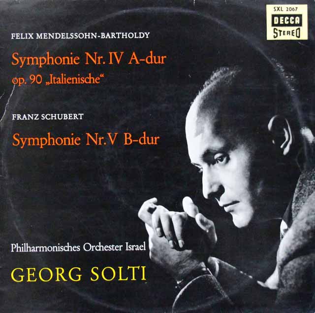 ショルティのメンデルスゾーン/交響曲 第4番「イタリア」ほか　独DECCA　3616　LP レコード