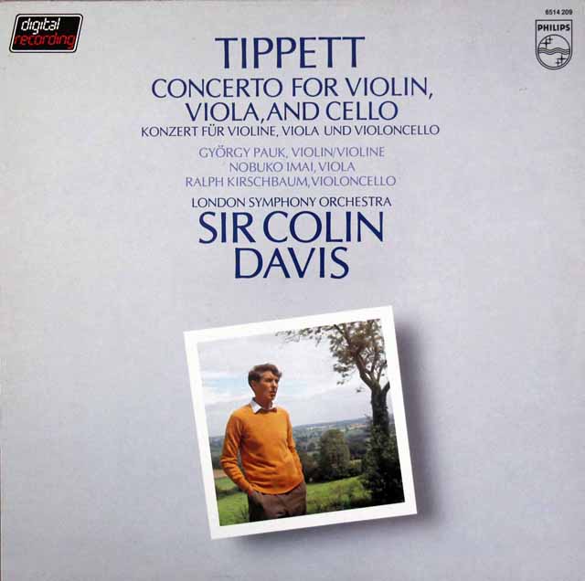 パウク、今井、カーシュバウム、デイヴィスのティペット/三重協奏曲　蘭PHILIPS　3617　LP レコード