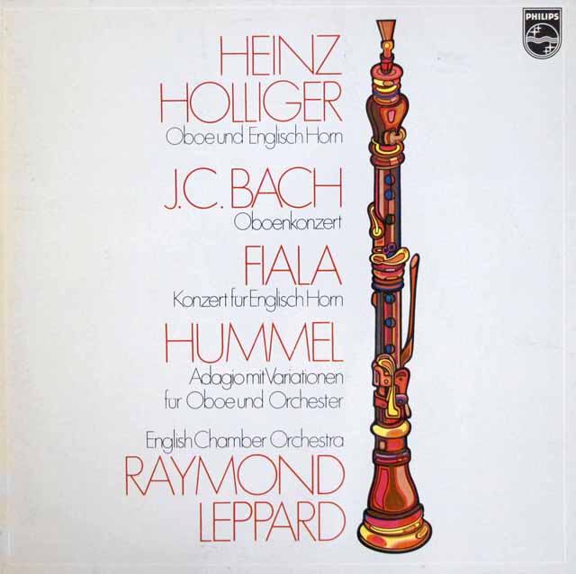 ホリガー、レッパードのJ.C.バッハ/オーボエ協奏曲ほか　蘭PHILIPS　3617　LP レコード