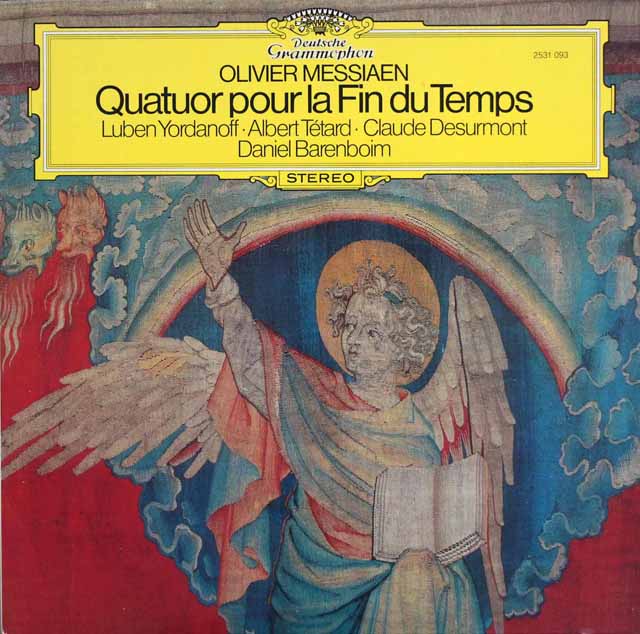 バレンボイムらのメシアン/「世の終わりのための四重奏曲」　独DGG　3617　LP レコード