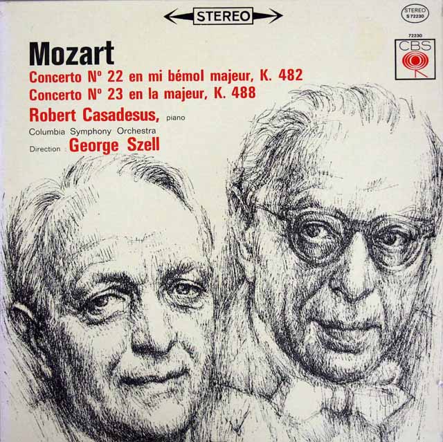 カサドシュ、セルのモーツァルト/ピアノ協奏曲第22、23番　仏CBS　3617　LP レコード
