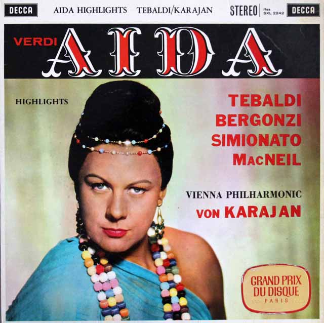 【オリジナル盤】　カラヤンのヴェルディ/「アイーダ」抜粋 　英DECCA　3618　LP レコード