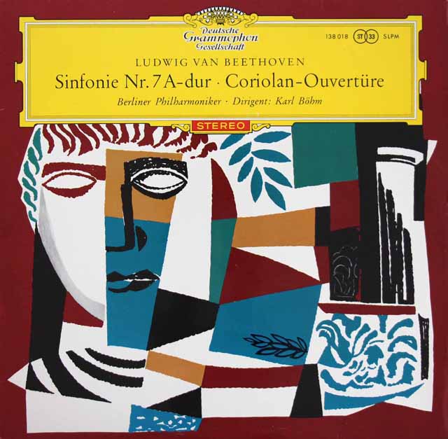 【赤ステレオ/独最初期盤】　ベームのベートーヴェン/交響曲第7番ほか　独DGG　3618　LP レコード