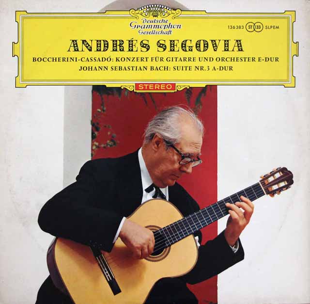 【赤ステレオ/独最初期盤】　セゴビアのボッケリーニ（カサド編）/ギター協奏曲ほか　独DGG　3618　LP レコード