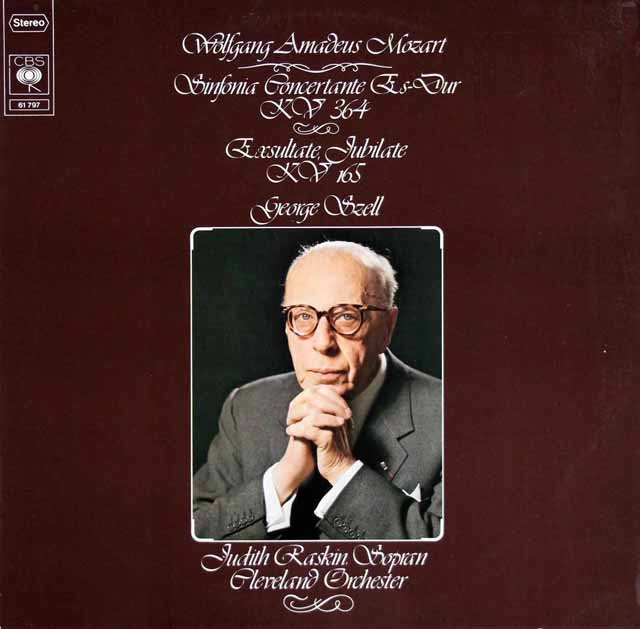 セルのモーツァルト/協奏交響曲、エクスルターテ・ユビラーテ　独CBS　3619　LP レコード