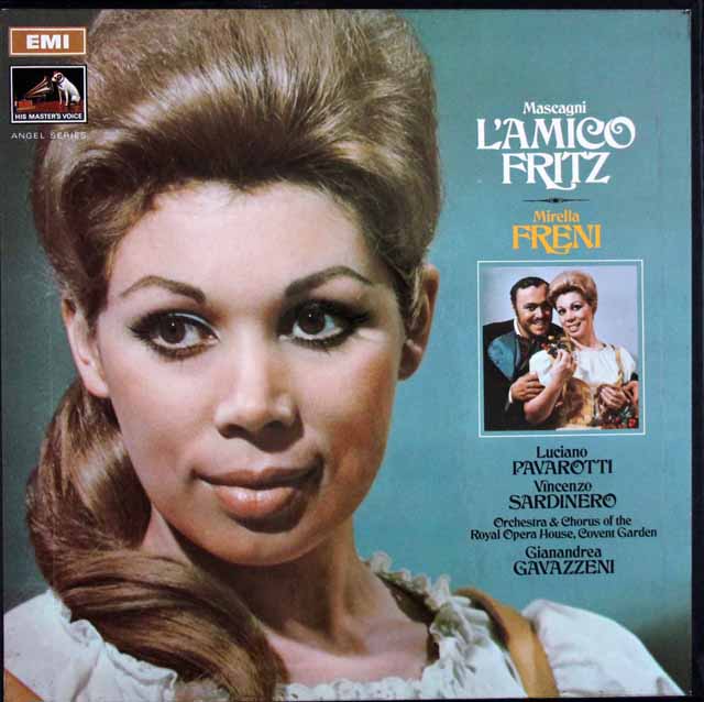 フレーニ、パヴァロッティ、ガヴァッツェーニのマスカーニ/歌劇「友人フリッツ」全曲　英EMI　3619　LP レコード
