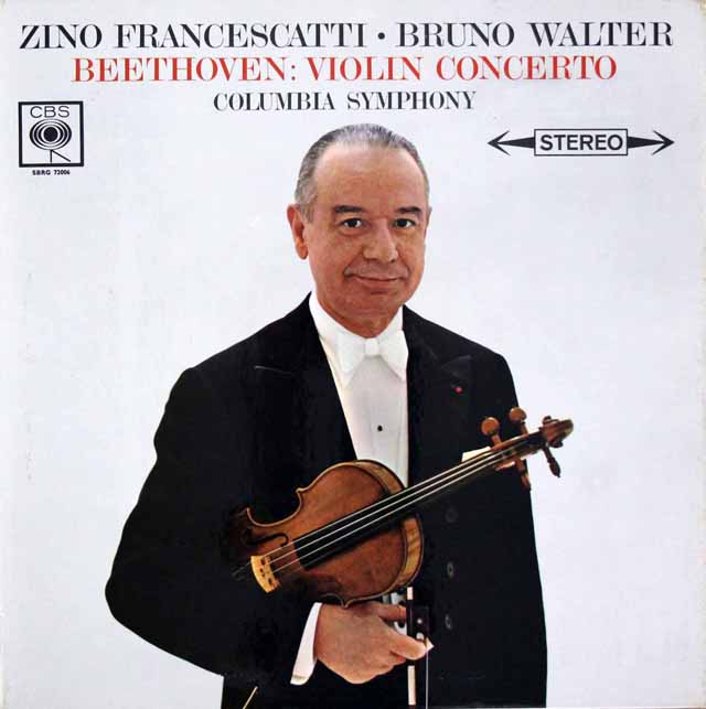 フランチェスカッティ、ワルターのベートーヴェン/ヴァイオリン協奏曲　英CBS　3620　LP レコード