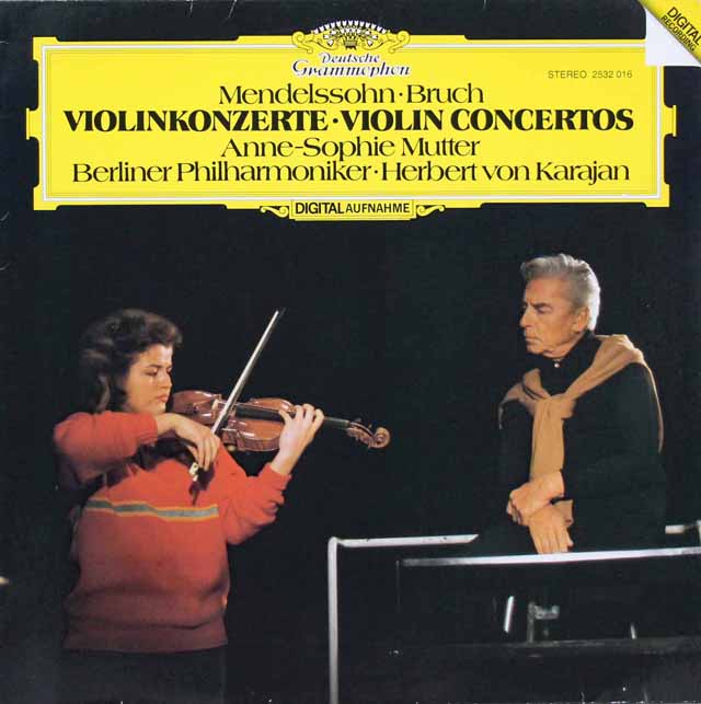 ムター、カラヤンのメンデルスゾーン、ブルッフ/ヴァイオリン協奏曲　独DGG　3620　LP レコード