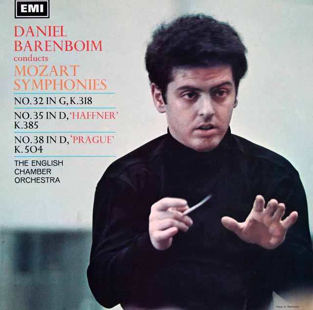 バレンボイムのモーツァルト/交響曲「ハフナー」、「プラハ」ほか　英EMI　3622　LP レコード