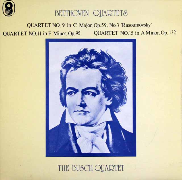 ブッシュ四重奏団のベートーヴェン/弦楽四重奏曲第9番「ラズモフスキー第3番」ほか　英EMI　3622　LP レコード