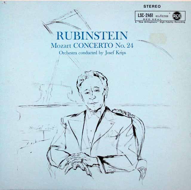 ルービンシュタイン&クリップスのモーツァルト/ピアノ協奏曲第24番 ほか　独RCA　3622　LP レコード