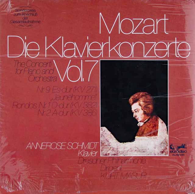 【未開封】　マズア、シュミットのモーツァルト/ピアノ協奏曲第9番「ジュナミ（ジュノーム）」ほか　独eurodisc　3622　LP レコード