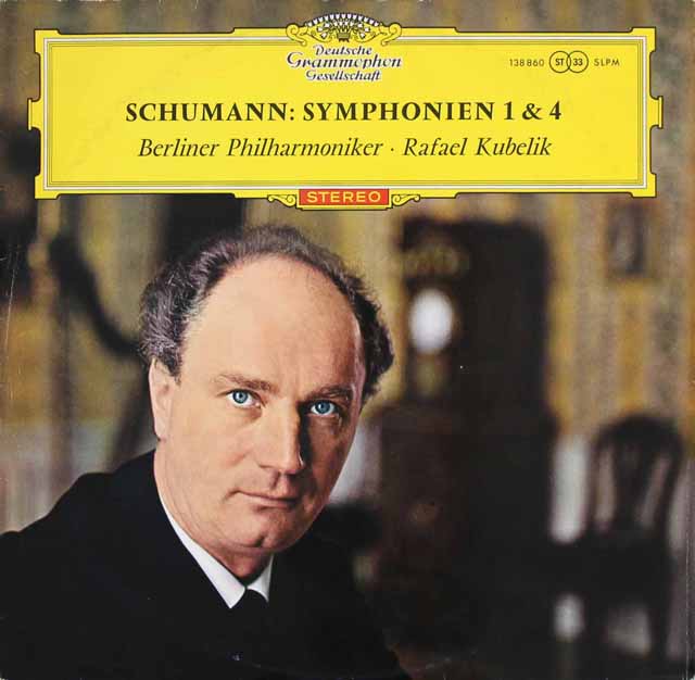 【赤ステレオ、独最初期盤】　クーベリックのシューマン/交響曲第1、4番　独DGG　3623　LP レコード