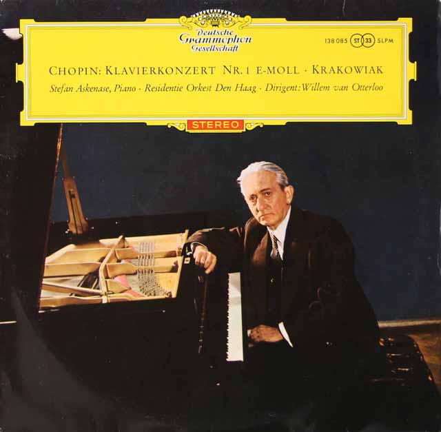 【赤ステレオ/独最初期盤】　アスケナーゼのショパン/ピアノ協奏曲第1番ほか　独DGG　3624　LP レコード